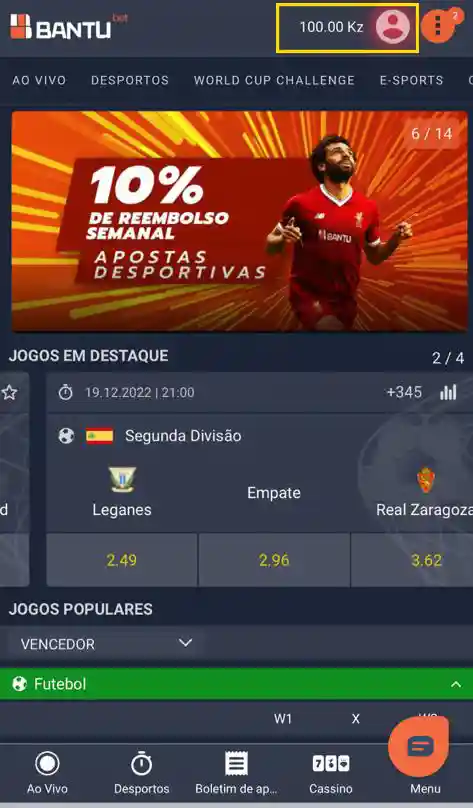 tela Como depositar na BantuBet angola multicaixa express novo