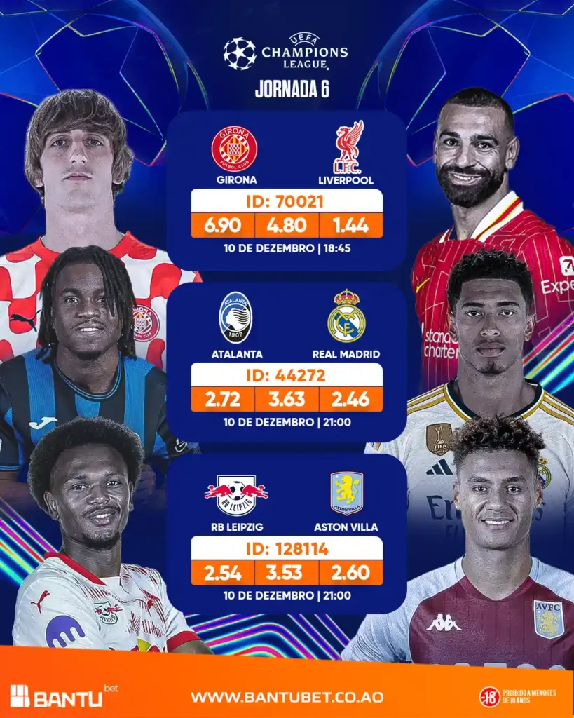 Liga dos Campeões Jornada 6 Bantu Bet