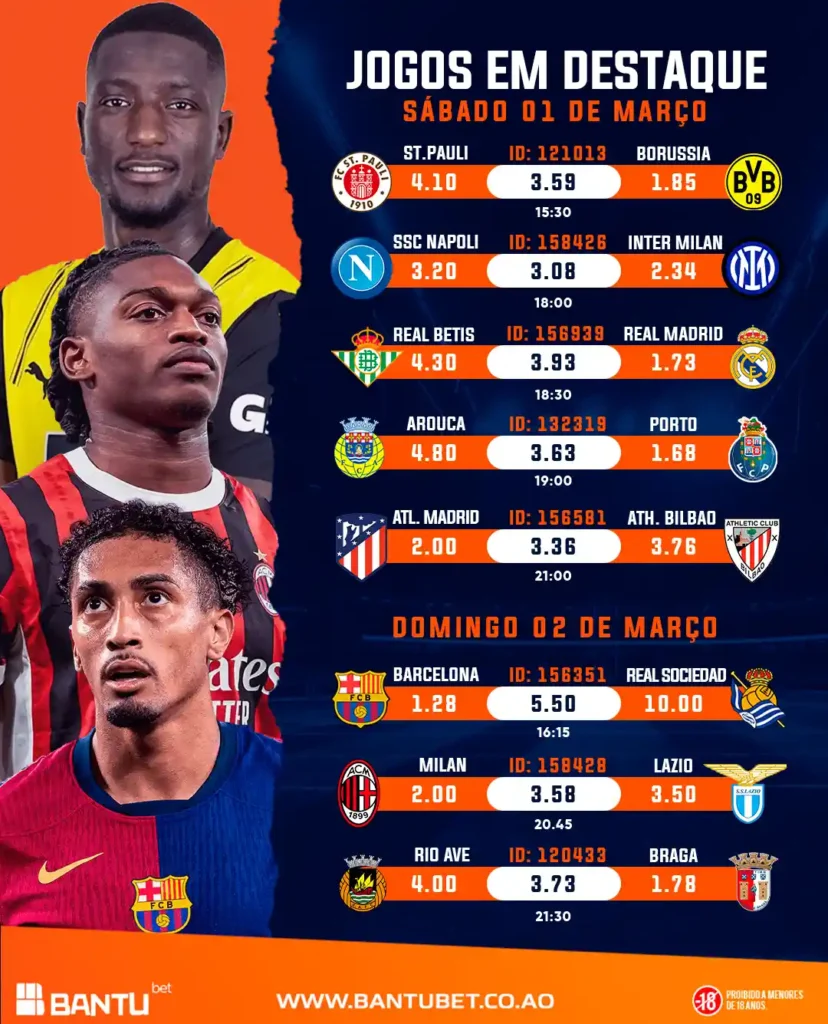 Jogos em Destaque 01 a 02 Mar 2025